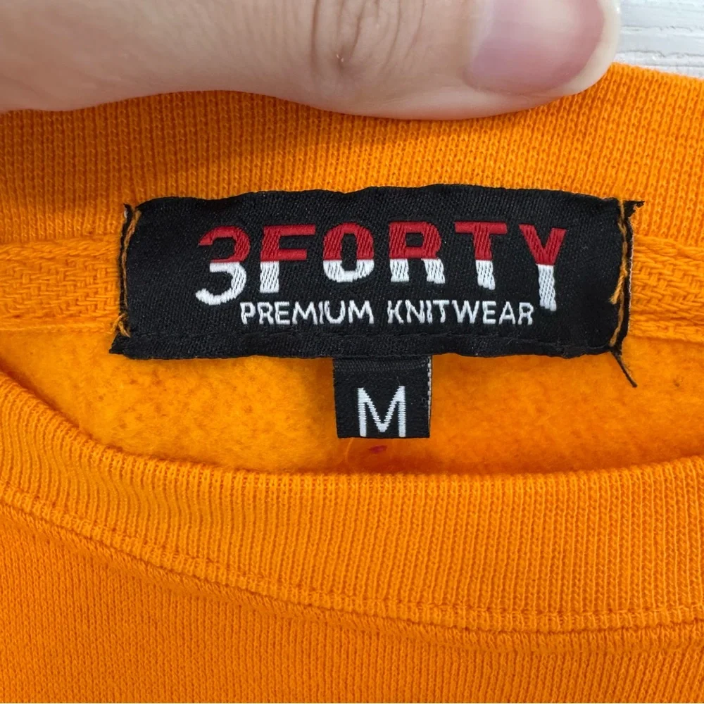 Orange Spooky Friday The 13th Teddy Bear Graphic Crewneck Sweatshirt Men's Med